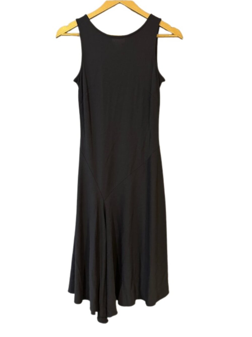 LOFT Black Midi Dress Petite 2 Sleeveless Fit Flare Classic